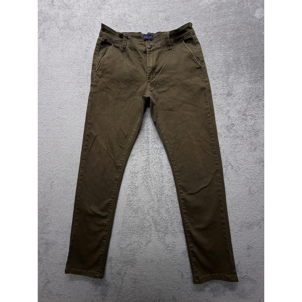 Gentlemen's Outfitters Pants Mens Measured 31x29‎ Olive Green Slim Stretch Chino
